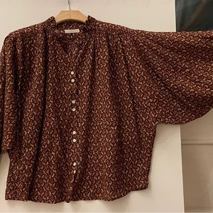 Doen blouse- cotton voile. Painters blouse - size L